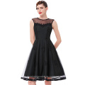 Belle Poque Stock Ärmelloser Rundhals N / T Taft Retro Vintage Picknick Partykleid BP000112-3